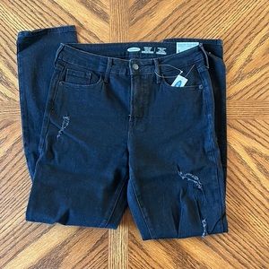 Ripped black straight jeans